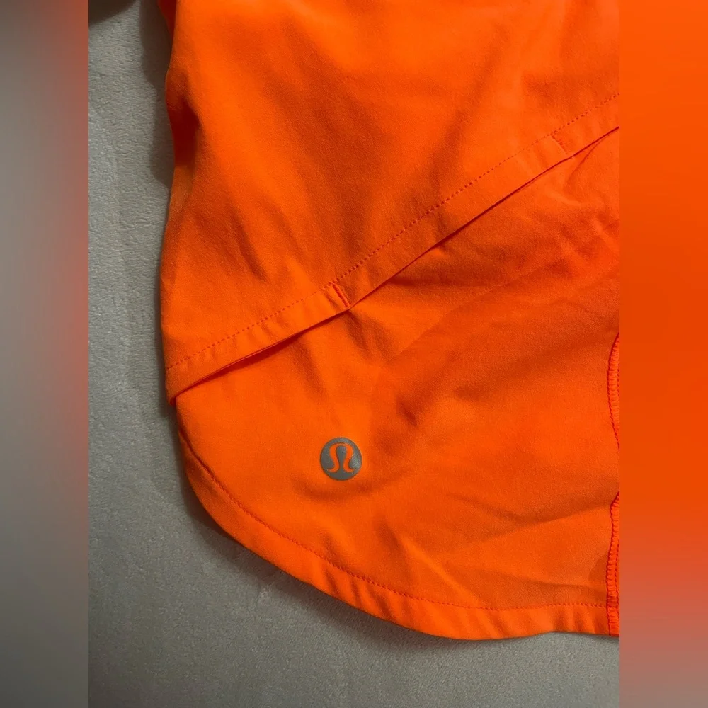 NWT Lululemon Speed Up Low Rise 2.5” Shorts Lined Highlighter Orange Size 12
